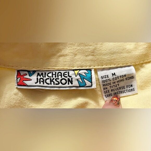 Vintage Retro 80s Michael Jackson Yellow Oversized Duster Trench Coat~M~ - Picture 7 of 7